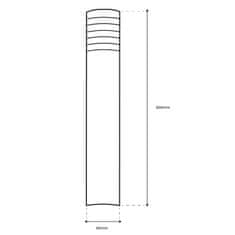 LUMILED Kerti lámpa E27 kerek kültéri oszlop RINGO fekete 60cm