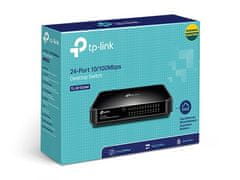 TP-LINK kapcsoló 24 portos 10/100M RJ45 portok, asztali műanyag tokban