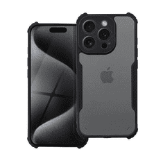 TokShop Apple iPhone 12 Pro Max, Szilikon tok, közepesen ütésálló, légpárnás sarok, akril hátlap, Anti-Drop Case, átlátszó/fekete