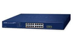 Planet GS-2210-16P2S WEBsmart L2 switch, 16x1Gb, 2x1Gb SFP, 16x PoE 802.3at 240W, QoS