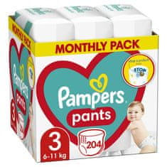 Pampers Pants Eldobható pelenkázó bugyi 3 (6-11 kg) 204 db - HÓNAPI KÉSZLET