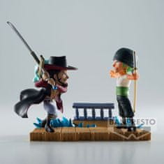 BANPRESTO One Piece Log Stories Roronoa Zoro VS Dracule Mihawk figure 7cm 