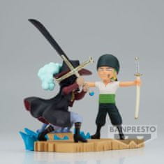 BANPRESTO One Piece Log Stories Roronoa Zoro VS Dracule Mihawk figure 7cm 