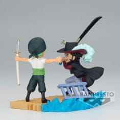 BANPRESTO One Piece Log Stories Roronoa Zoro VS Dracule Mihawk figure 7cm 