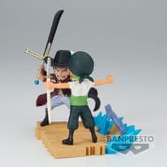 BANPRESTO One Piece Log Stories Roronoa Zoro VS Dracule Mihawk figure 7cm 