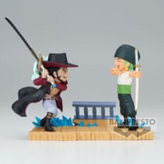 BANPRESTO One Piece Log Stories Roronoa Zoro VS Dracule Mihawk figure 7cm 