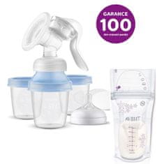 Philips Avent kézi mellszívó VIA rendszerrel + anyatejes zacskók 180 ml, 25 db