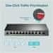 TP-LINK 10 portos Gigabit asztali kapcsoló 8 portos PoE+PORTtal: 8× Gigabit PoE+ port, 2x Gigabit nem PoE port, 1× Combo port