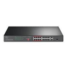 TP-LINK "16 portos 10/100 Mbps + 2 portos Gigabit Rackmount Switch 16 portos PoE+PORTtal: 16× 10/100 Mbps PoE+ port, 2× Gigabit