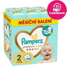 Pampers Premium Care eldobható pelenkák 2-es méret (224 db) 4-8 kg - havi csomagban