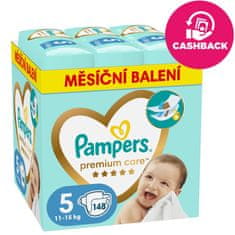 Pampers Premium Care eldobható pelenkák 5. méret (148 db) 11-16 kg - havi kiszerelésben