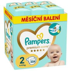 Pampers Premium Care eldobható pelenkák 2-es méret (224 db) 4-8 kg - havi csomagban