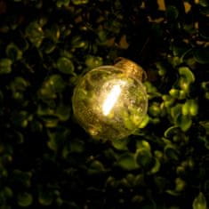 LUMILED Napelemes kerti lámpa LED fénylánc 10,60m Girlanda EREMI 20x LED dekorgolyókkal RGB + TÁVIRÁNYÍTÓ