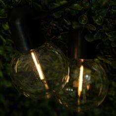 LUMILED Napelemes kerti lámpa LED fénylánc 11,58 m Girland LOVO 20x LED díszgolyókkal 3000K Meleg fehér