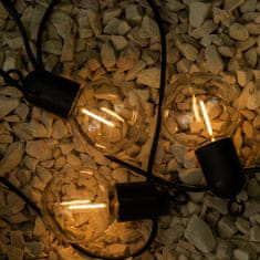 LUMILED Napelemes kerti lámpa LED fénylánc 11,58 m Girland LOVO 20x LED díszgolyókkal 3000K Meleg fehér