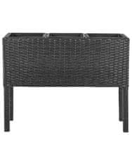 Beliani Fekete műrattan virágtartó 77 x 28 x 58 cm CARAGANA