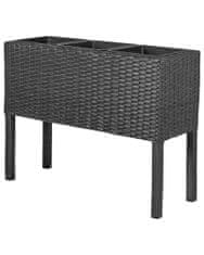 Beliani Fekete műrattan virágtartó 77 x 28 x 58 cm CARAGANA