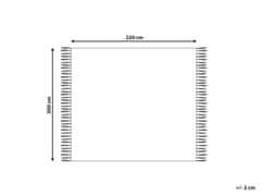 Beliani Sötétkék és bézs pamut ágytakaró 200 x 220 cm NAJUY