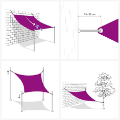 Vidaxl antracitszürke 100% poliészter oxford szövet napvitorla 2x2x2 m (4000947)