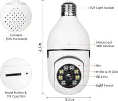 X TECH Forgatható Smart Wifis Kamera, E27-es foglalattal