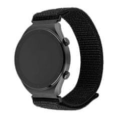 FIXED Nylon Sporty Strap nejlon óraszíj Quick Release funkcióval 20mm-es okosórához, fekete (FIXNST2-20MM-BK)