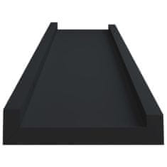 Vidaxl 2 db fekete MDF szegélypolc képkeretekhez 40 x 9 x 3 cm 323931