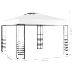 Vidaxl fehér kerti pavilon LED fényfüzérrel 3 x 3 m 3070305