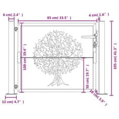 Vidaxl rozsdaszínű famintás corten acél kerti kapu 105 x 105 cm 153161