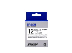 Epson címkepatron Vinyl LK-4WBVN Fekete/Fehér 12mm (7 méter)