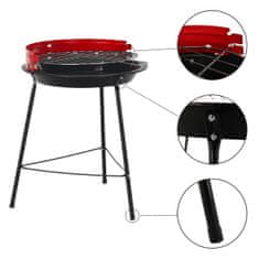 KONDELA Kerti grill Bodek - fekete/piros