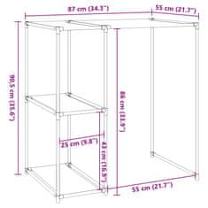 Vidaxl 2 szintes szürke mosógép feletti tárolóállvány 87x55x90,5 cm 343146