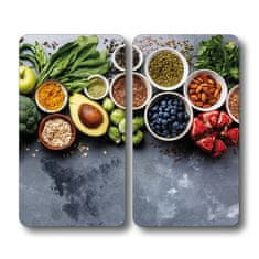 Kesper Multifunkciós üvegtányér 2db, Egészséges főzés motívum 50 x 28,5 x 0,7cm