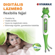 Vivamax GYV30 digitális lázmérő flexibilis fejjel béka (GYV30)