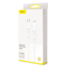 BASEUS Type-C - Lightning Mini White Cable PD 18W 1m White (CATLSW-02) (CATLSW-02)