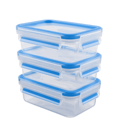 Emsa 508558 élelmiszertároló doboz Téglalap alakú 1 L Kék, Átlátszó 3 db (508558)