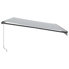 Vidaxl antracitszürke-fehér LED-es kézi napellenző 500 x 300 cm 3310239