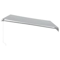 Vidaxl antracitszürke-fehér LED-es kézi napellenző 400 x 300 cm 3215784