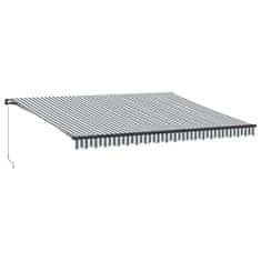 Vidaxl antracitszürke-fehér LED-es kézi napellenző 450 x 350 cm 3215813