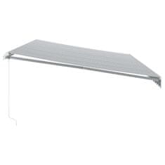 Vidaxl antracitszürke-fehér LED-es kézi napellenző 600 x 350 cm 3215805