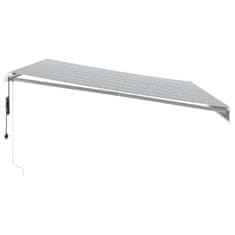 Vidaxl antracitszürke-fehér LED-es automata napellenző 500 x 350 cm 3215803