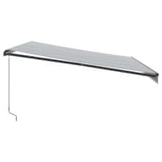 Vidaxl antracitszürke-fehér LED-es kézi napellenző 450 x 300 cm 3216148