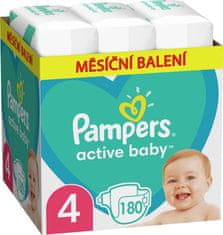 Pampers Active Baby eldobható pelenkák 4 (9-14 kg) 180 db - HÓNAPI KÉSZLET