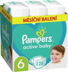 Pampers Active Baby eldobható pelenkák 6 (13-18 kg) 128 db - HÓNAPI KÉSZLET