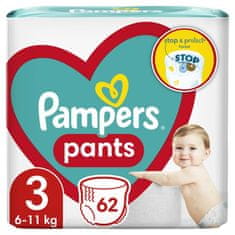 Pampers Pants eldobható pelenkázó bugyi 3 (6-11 kg) 62 db - JUMBO PACK