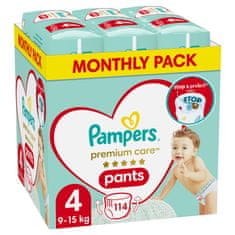 Pampers Premium Care pelenkázó bugyi 4-es méret (9-15 kg) 114 db