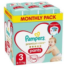 Pampers Premium Care pelenkázó bugyi 3-as méret (6-11 kg) 144 db