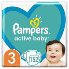 Pampers Active Baby eldobható pelenkák 3 (6-10 kg) 152 db - MEGA PACK