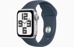 Apple Watch SE/40mm/Silver/Sport szíj/Storm Blue/-S/M