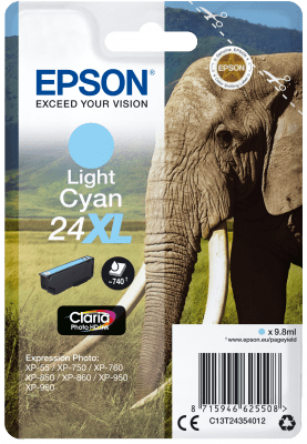 Epson egy csomag világos ciánkék 24XL Claria Photo tinta C13T24354012