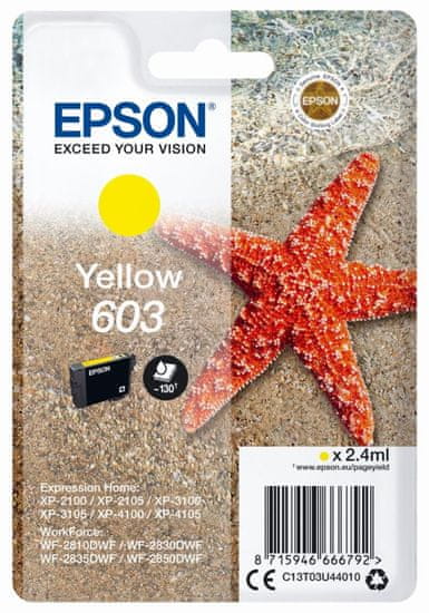 Epson tintapatron/ C13T03U44010/ 603/ Expression Home XP-x100/ WF-28x0DWF/ Sárga